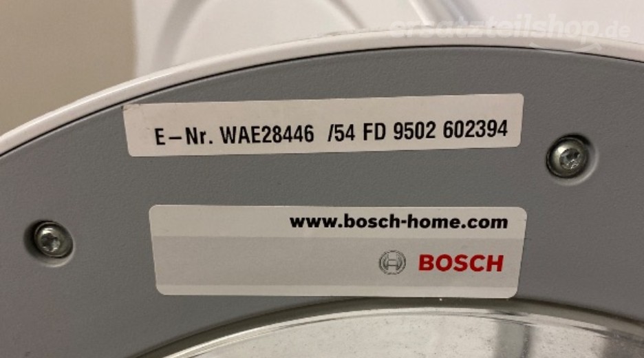 Typenschild Bosch WAE28446/54