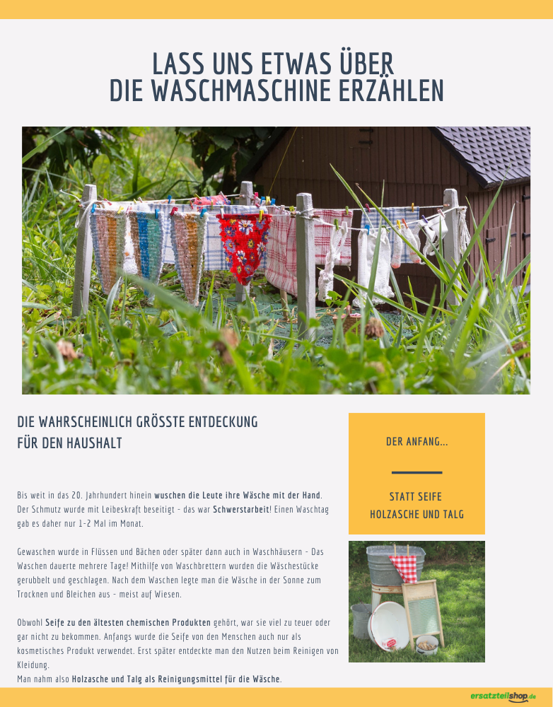 Ersatzteilshop.de - Die Geschichte und Entstehung der Waschmaschine! 1