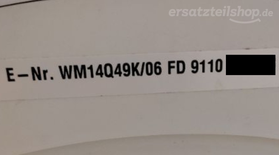 Typenschild Siemens WM14Q49K/06