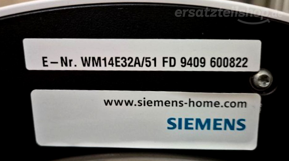 Typenschild Siemens WM14E32A/51