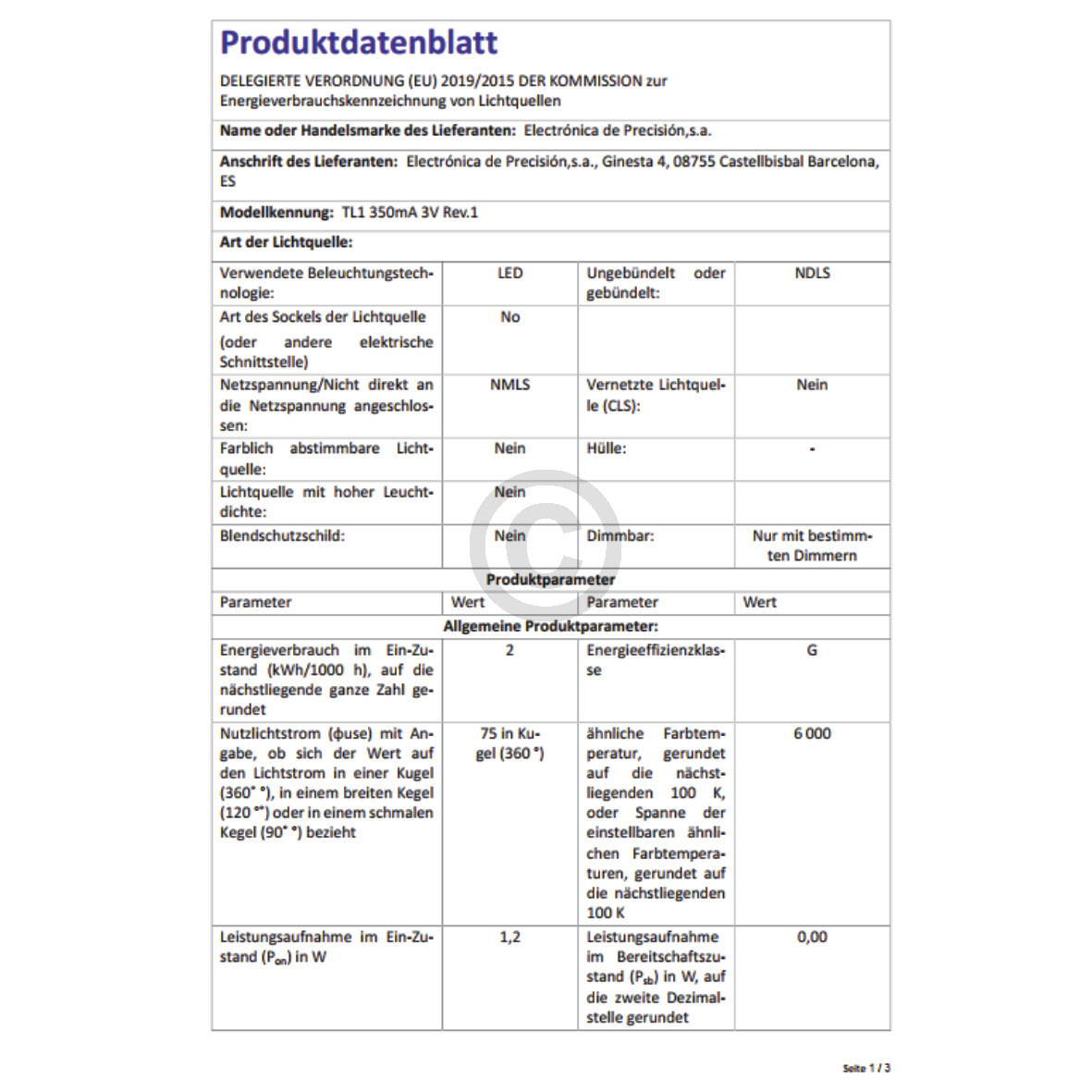 Lampenmodul BOSCH 10003924 für Kühlschrank