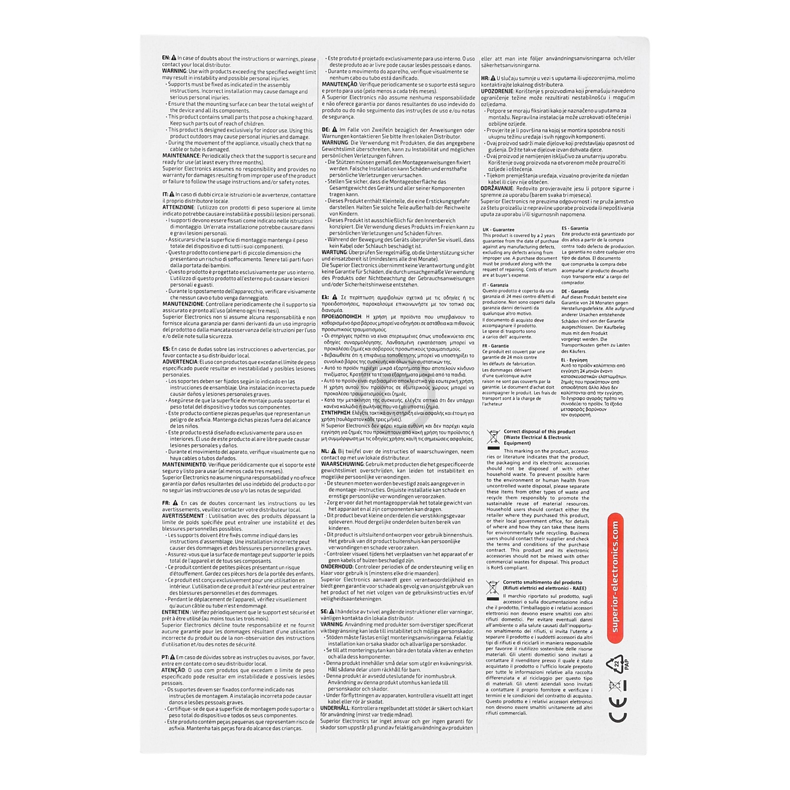 Zwischenbaurahmen ausziehbar Superior SUPSLW003 für Waschmaschine Superior