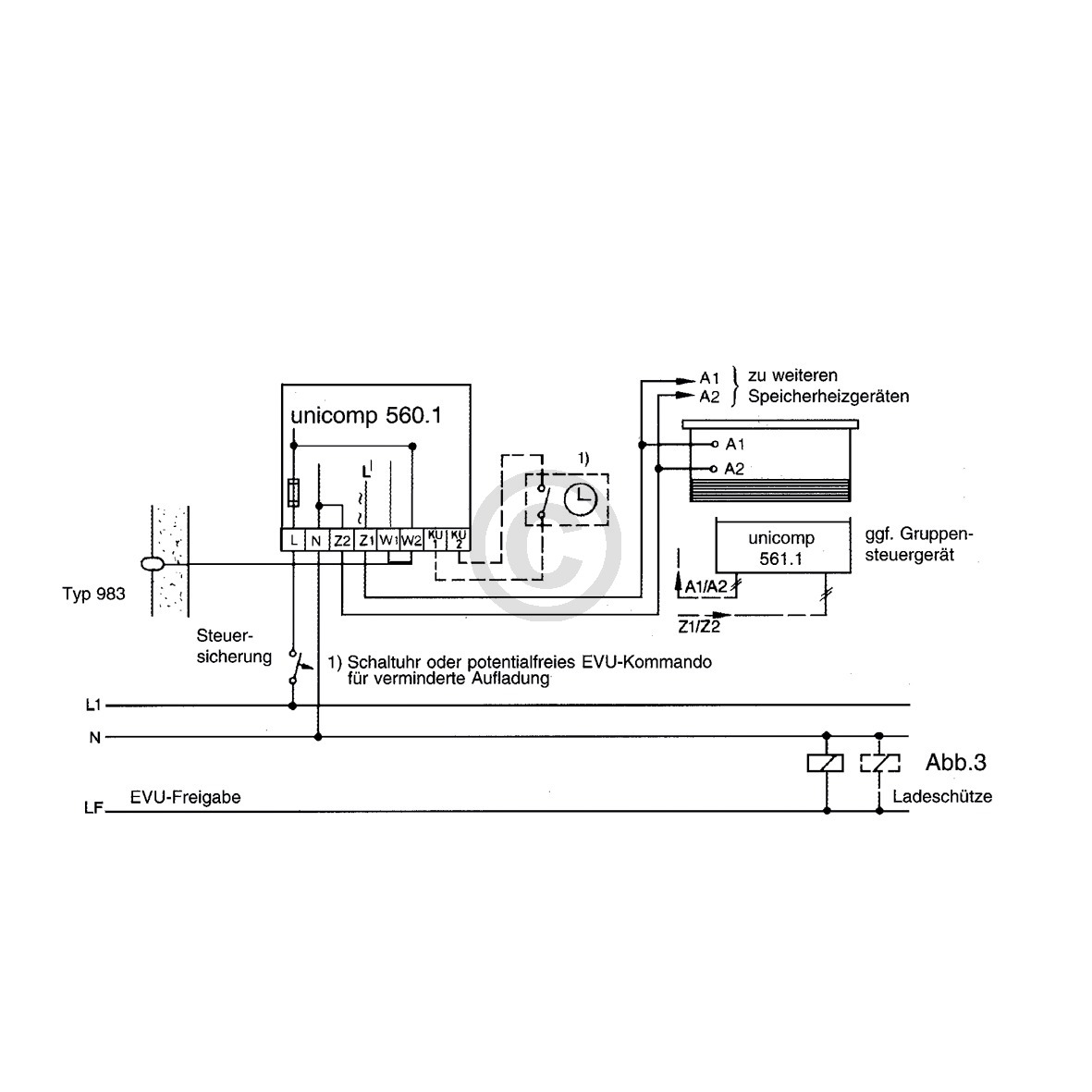 Aufladeautomat Unicomp 560.1 für Heizungssteuerung Speicherheizgerät