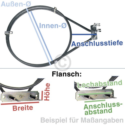 Heizelement GAGGENAU 00355229 Heißluftheizung EGO 24.13673.023 für Backofen