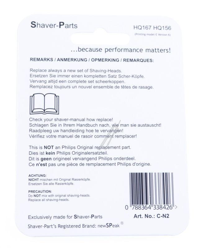 Scherköpfe für Philips Rasierer Newspeak 4313042485398 3er Set