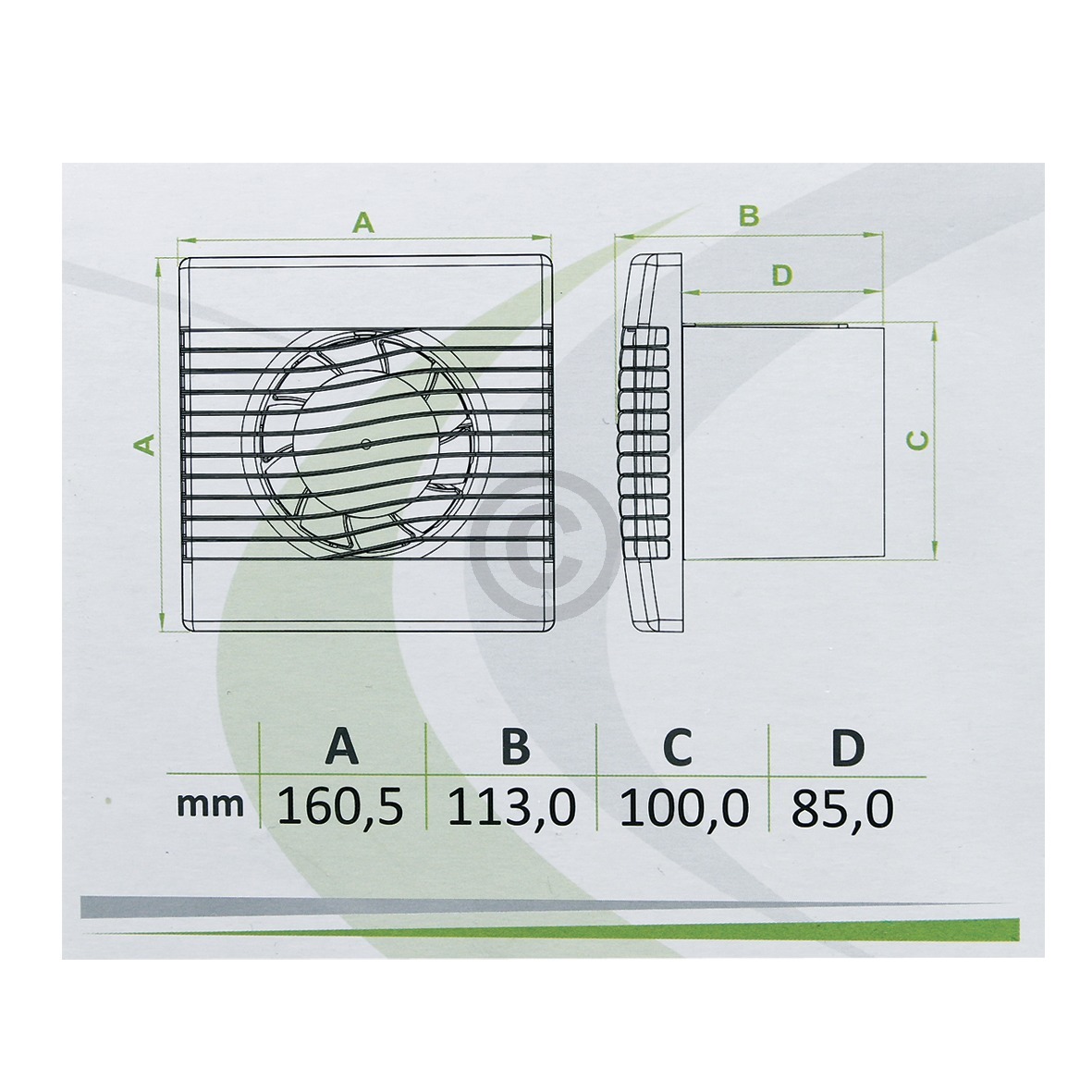 Wohnraumventilator 100erR für Wand Bad Toilette