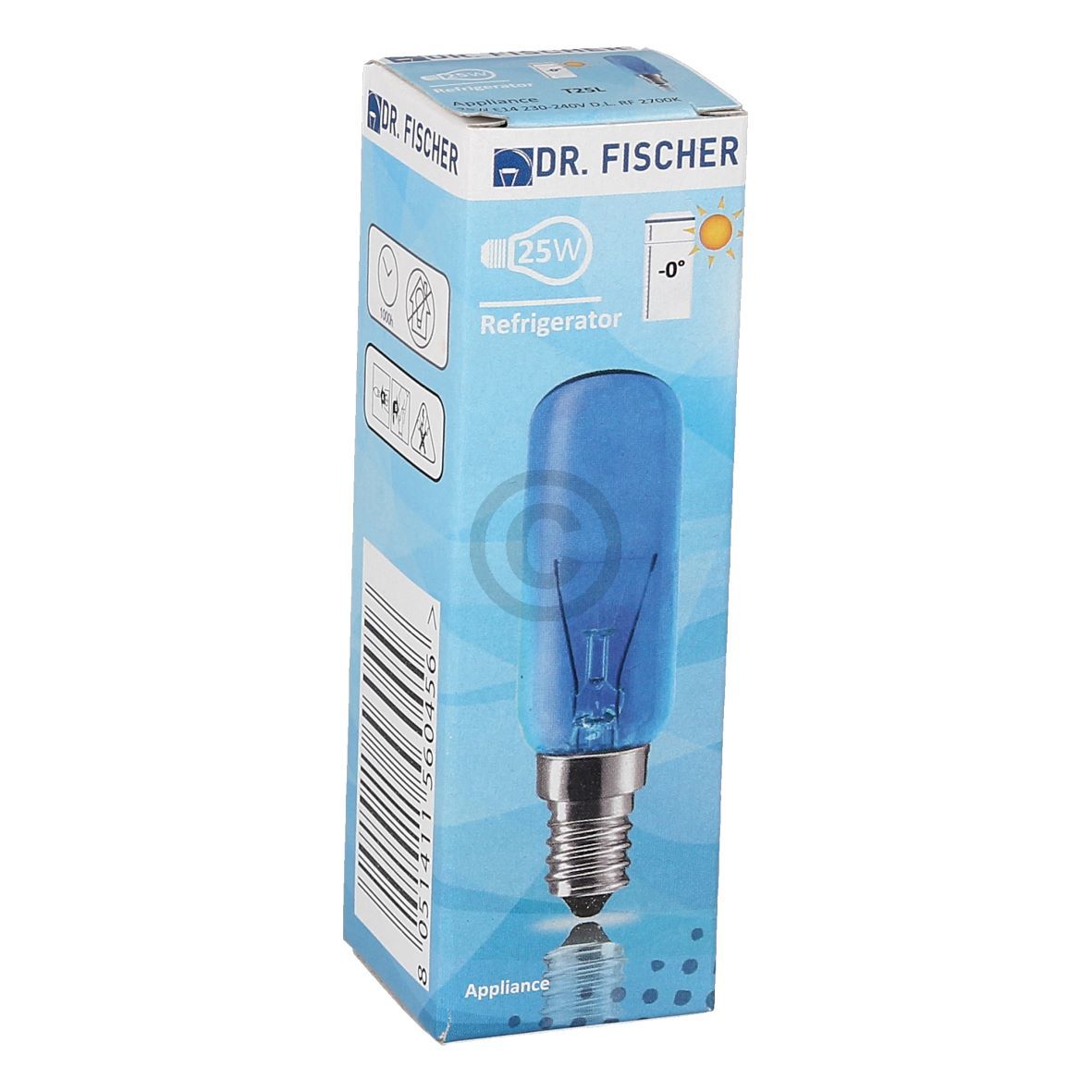 Lampe E14 25W wie SIEMENS 00612235 26mmØ 83mm 230-240V blau für Kühlschrank