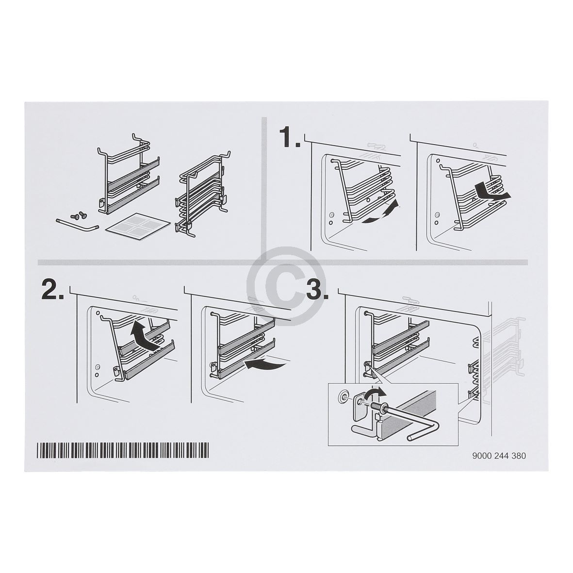 Auszugsschienen Set für 2 Backbleche Roste BOSCH 00464969 in Backofen