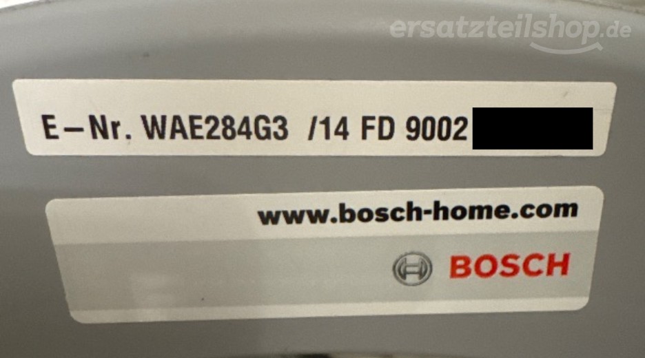 Typenschild Bosch WAE284G3/14