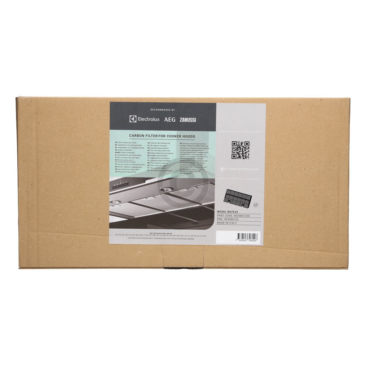 Kohlefilter Type150 AEG 9029801330  MCFE34 435x217mm für Dunstabzugshaube