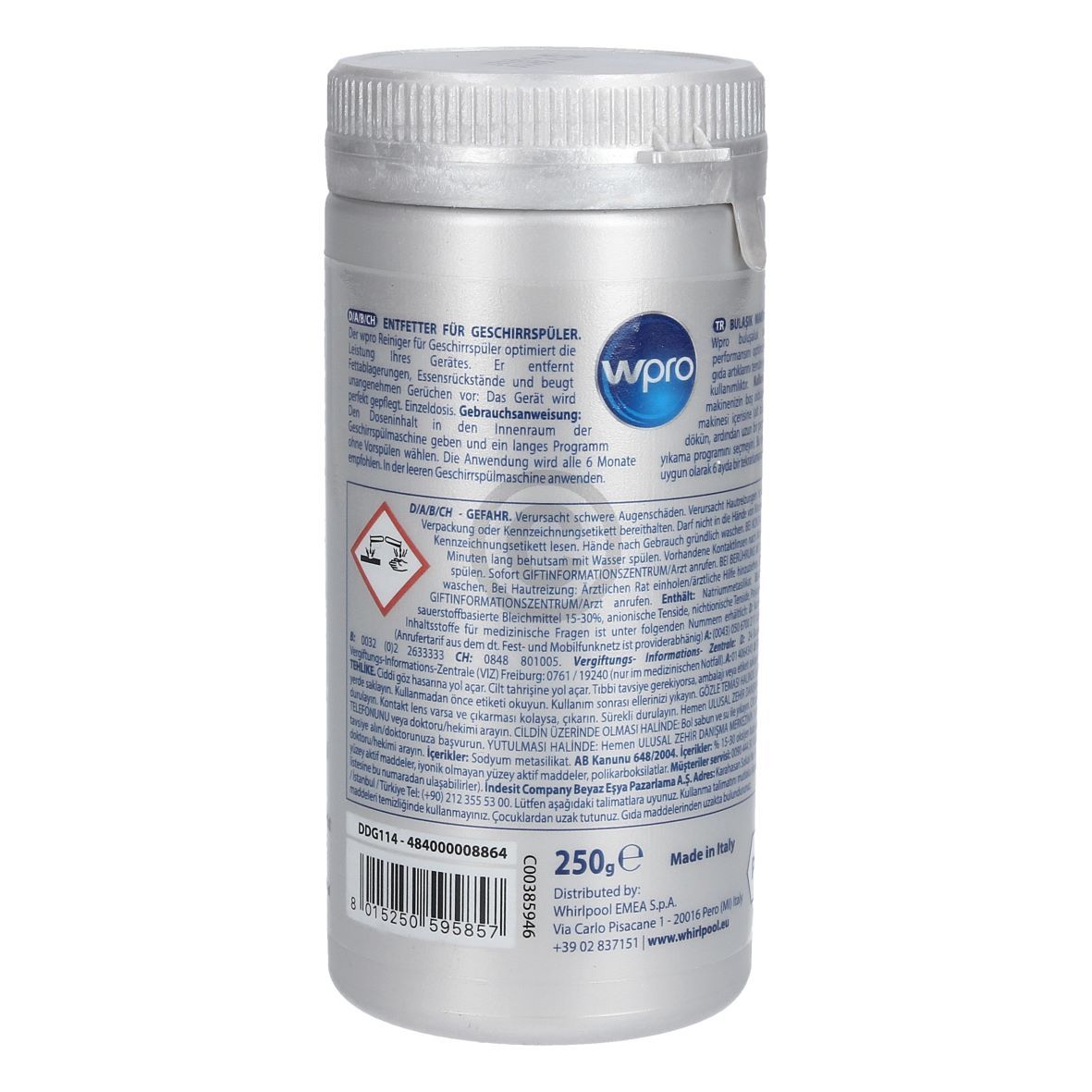 Entfetter Wpro 484000008864 DDG114 Reiniger für Geschirrspüler 250g