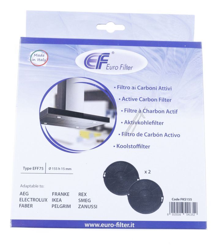 Aktivkohlefilter EFF75 für Dunstabzugshaube Eurofilter 2 Stück
