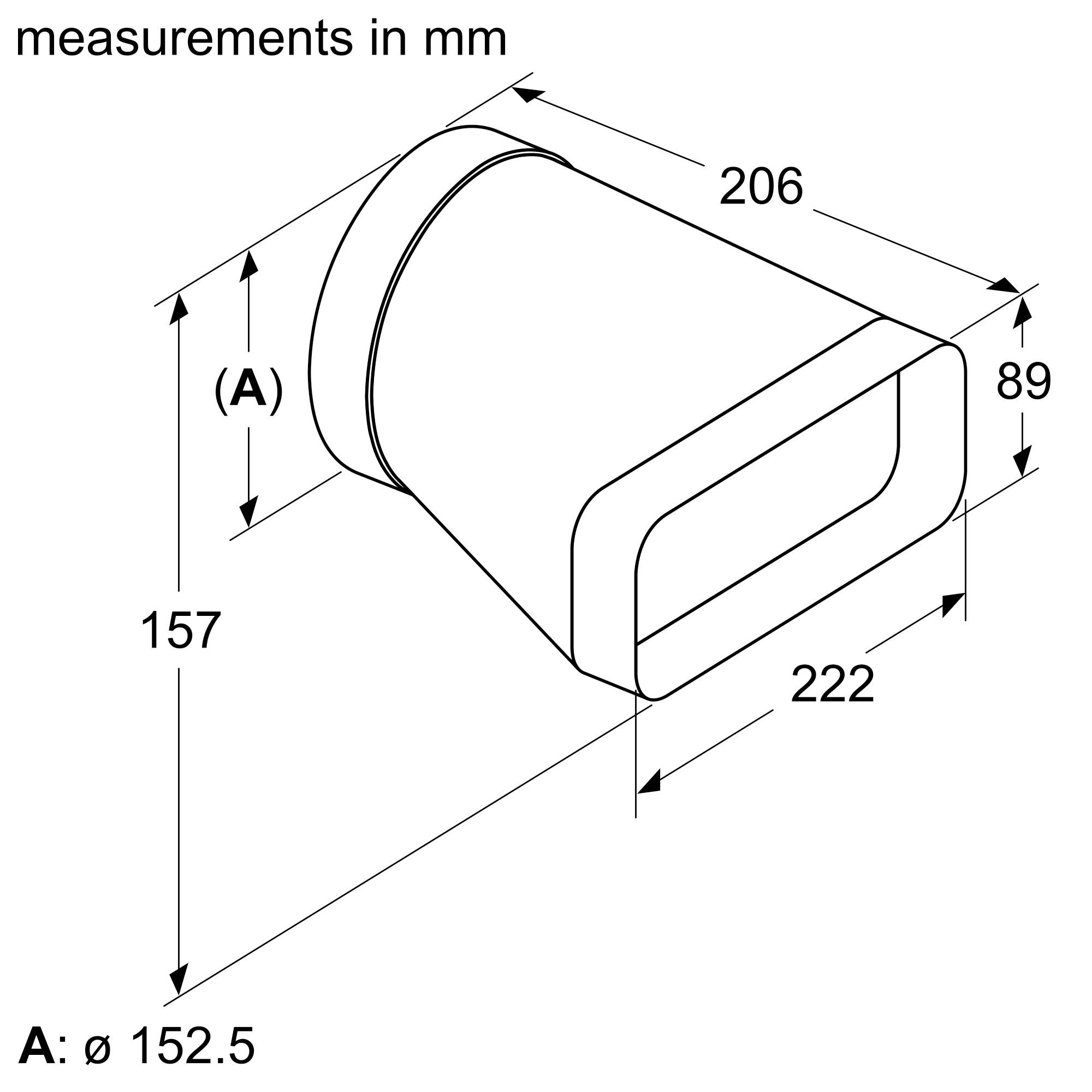 Adapterrohrstück Ø 150mm Siemens HZ9VDSI0