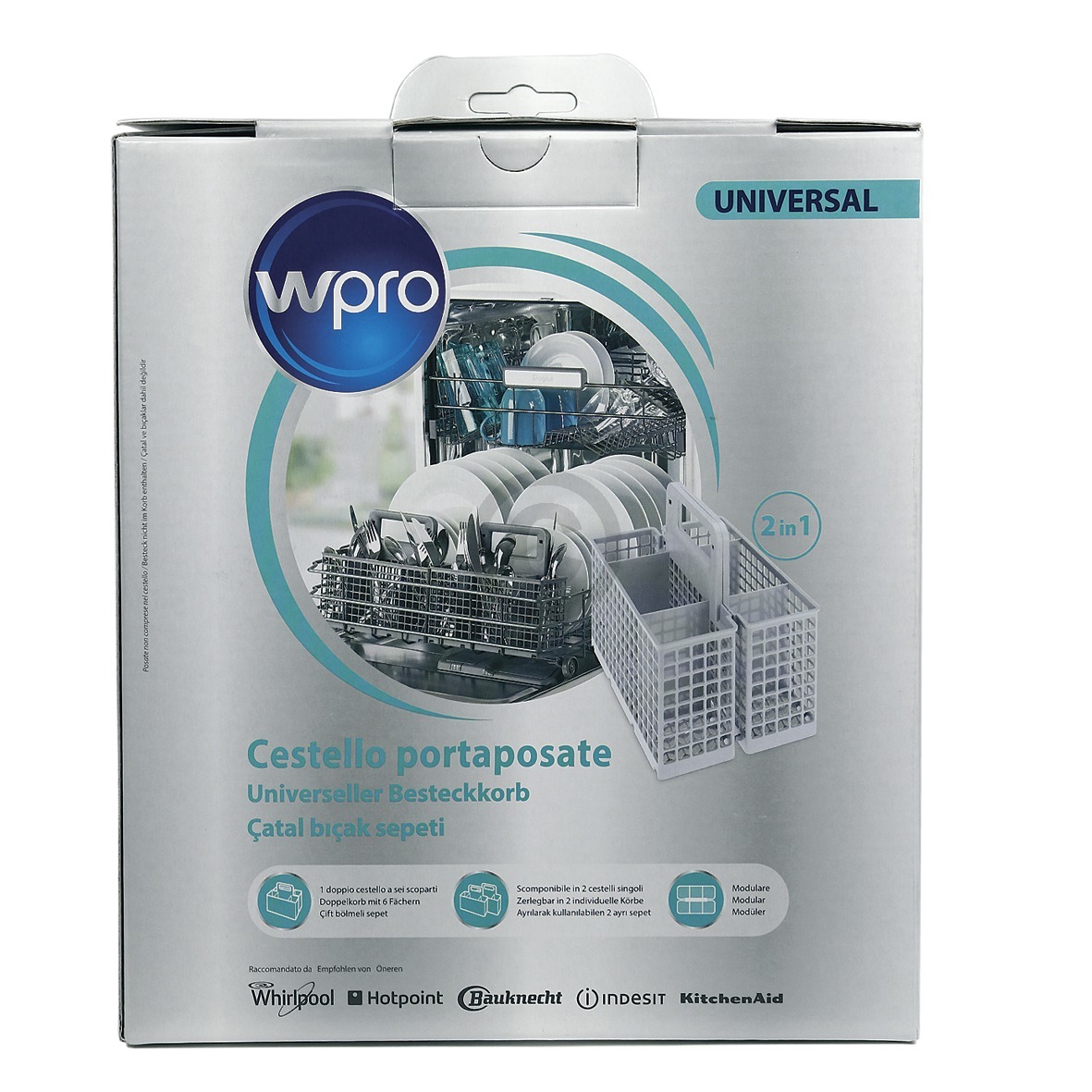 Besteckkorb Whirlpool 484000008561 Wpro DWB304 universal teilbar für Geschirrspüler