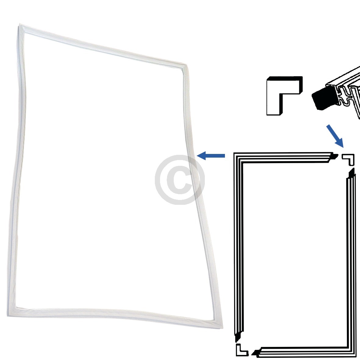 Türdichtung Universal 2000x1000mm Set zum Einschrauben in Kühlschrank