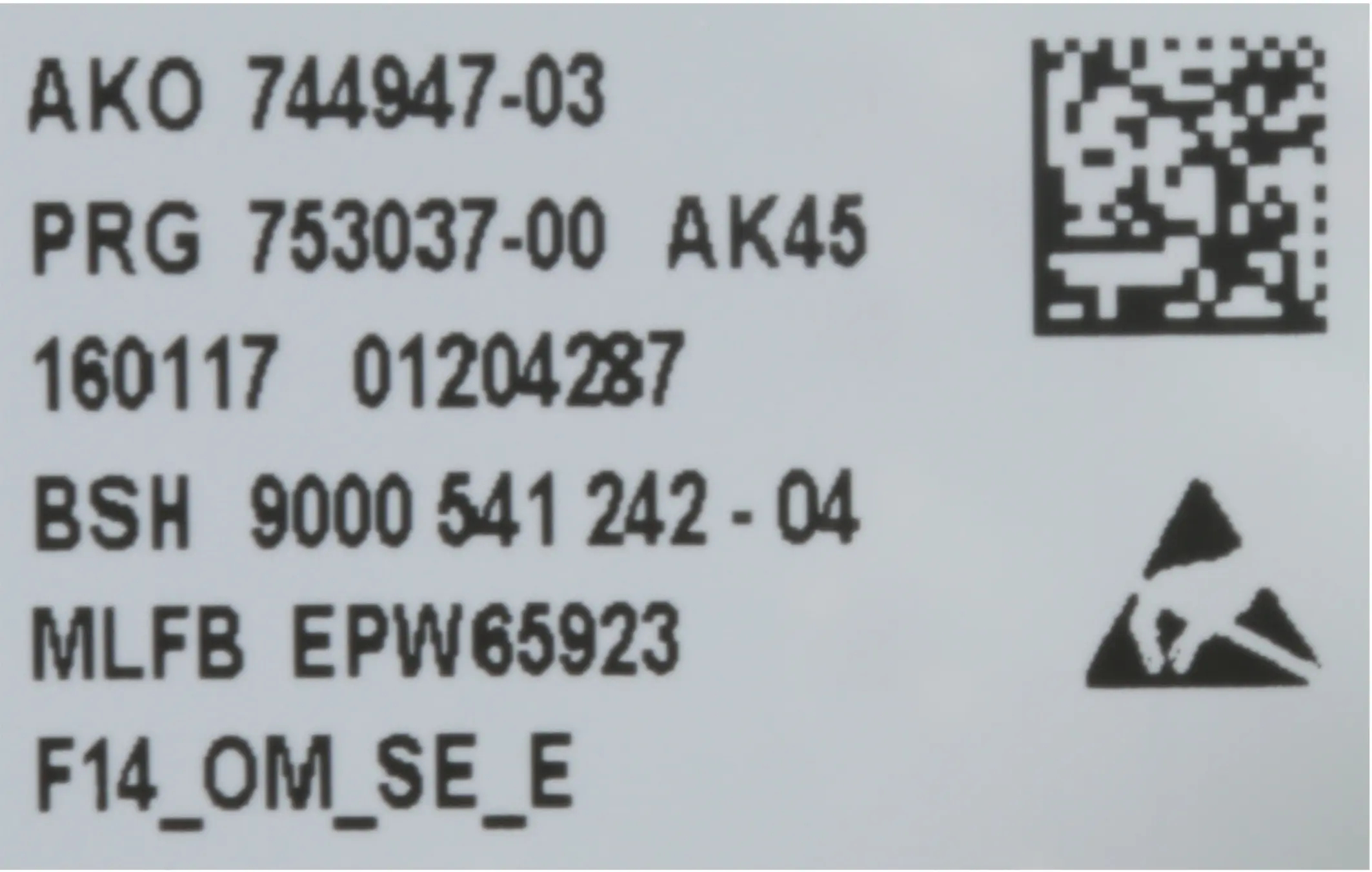 Bedienmodul programmiert 00658517