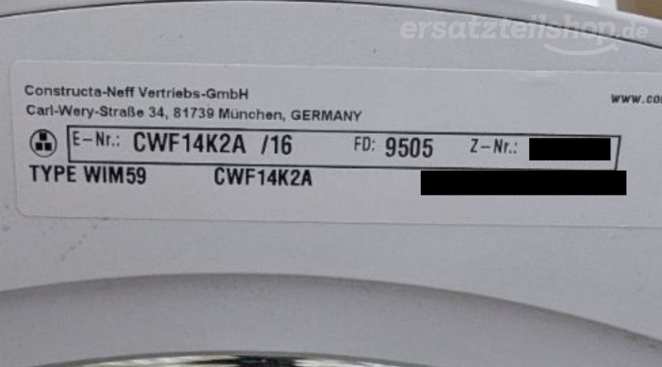 Typenschild Constructa CWF14K2A/16