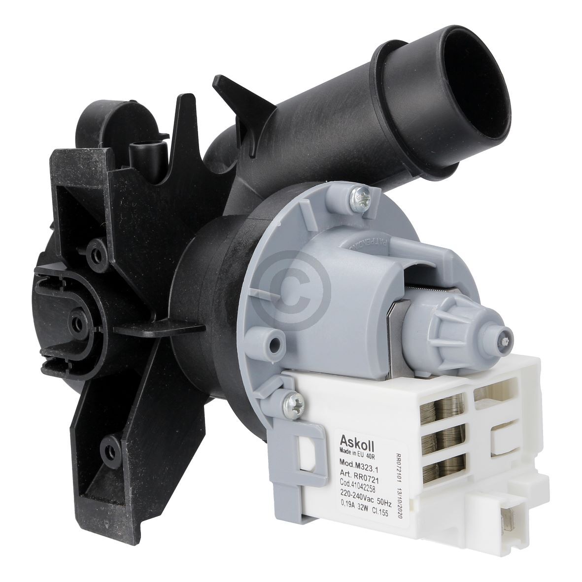 Ablaufpumpe CANDY 41042258 Askoll mit Kopf + Sieb für Waschmaschine Waschtrockner