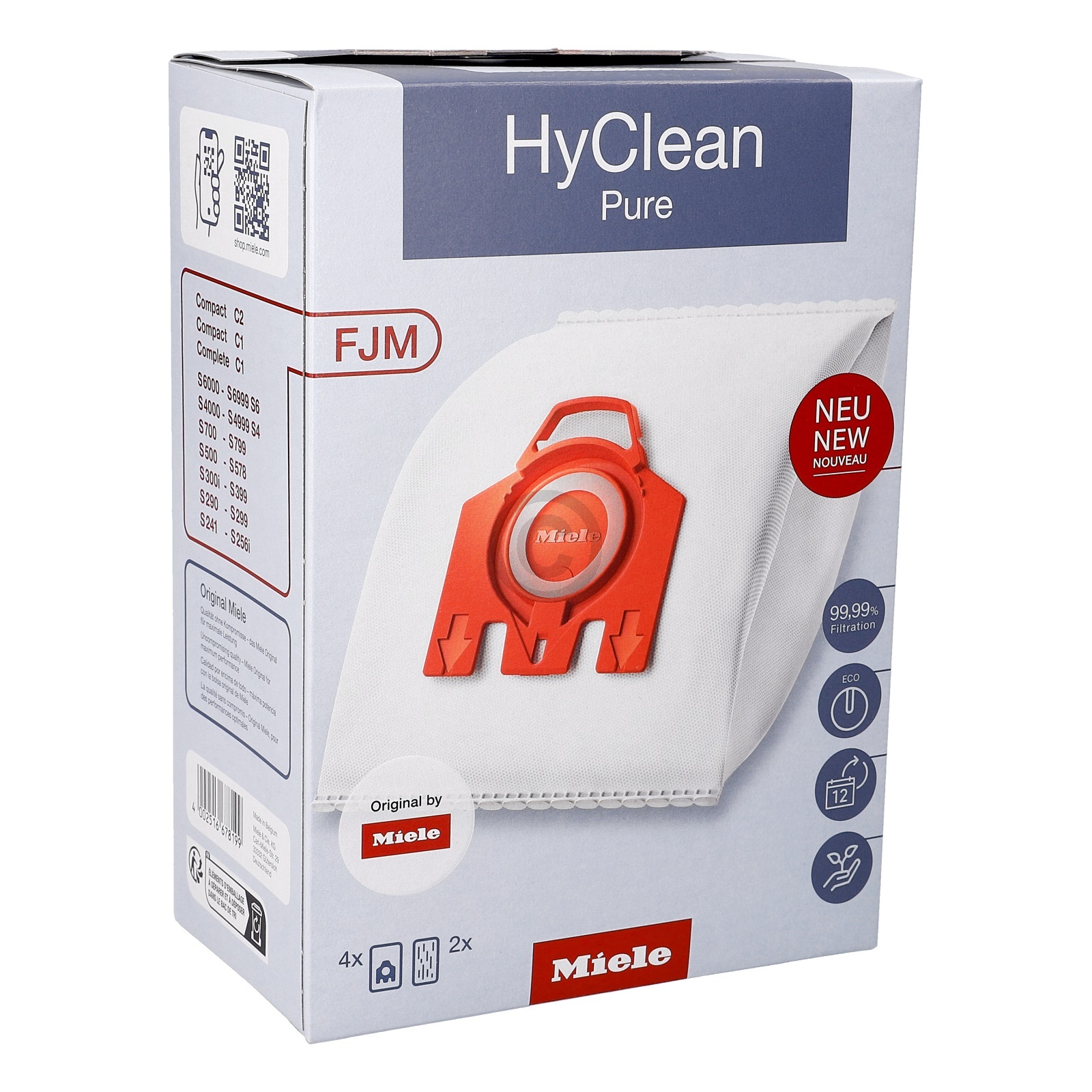 Filterbeutel Miele 9917710 F/J/M HyClean® für Bodenstaubsauger 4Stk + Filtermatten