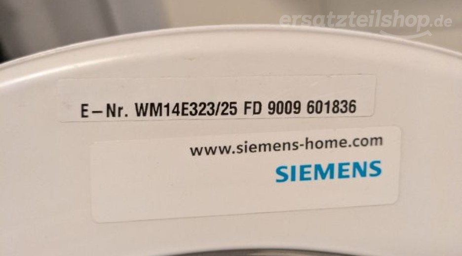 Typenschild Siemens WM14E323/25
