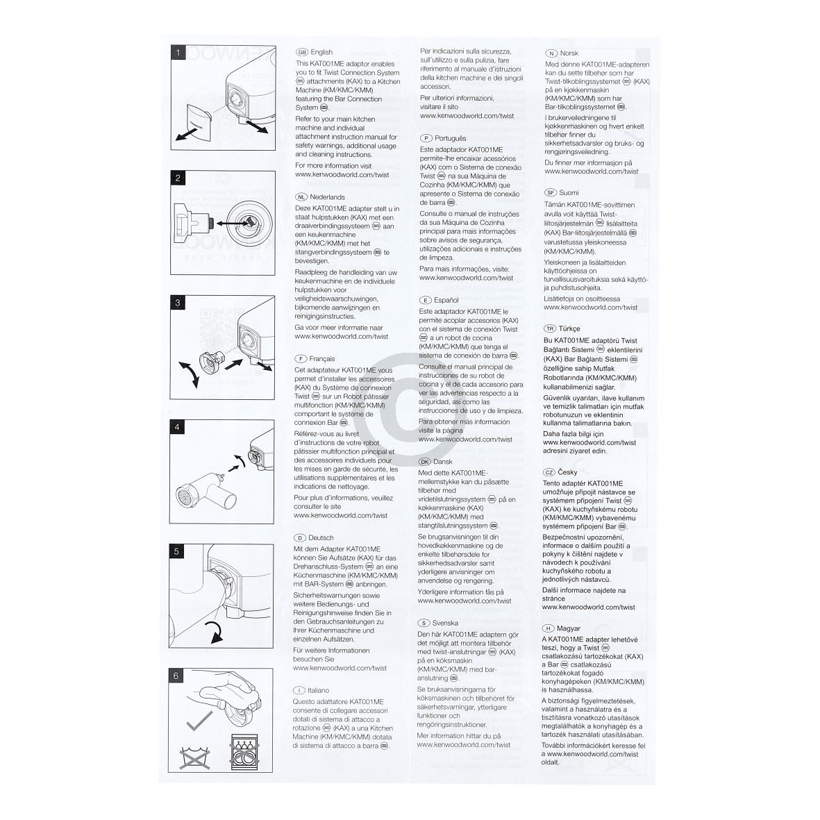 Anschlussadapter TWIST -> BAR Kenwood KAT001ME AW20011006 für Küchenmaschine