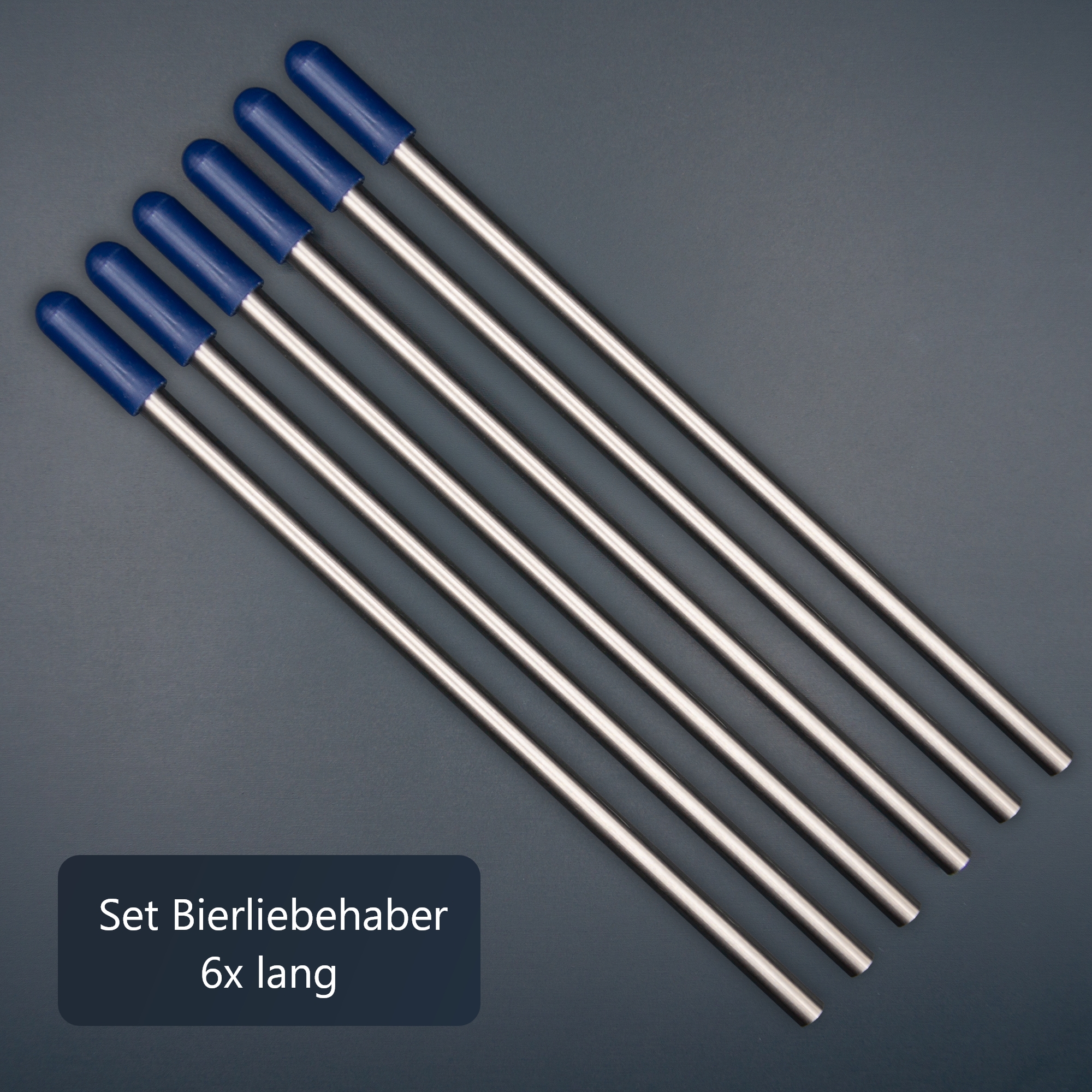 Edelstahl Glashalter für Geschirrspüler mit blauen Kappen - Set Bierliebhaber