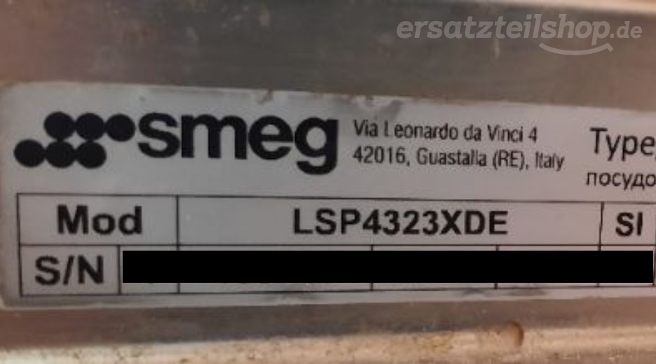 Typenschild Smeg LSP4323XDE