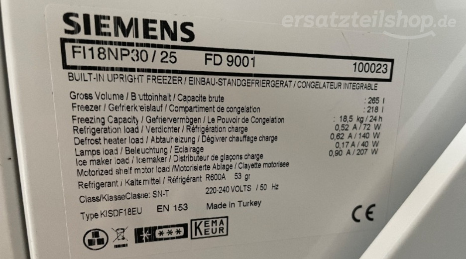 Typenschild Bosch HEG378TS0/63