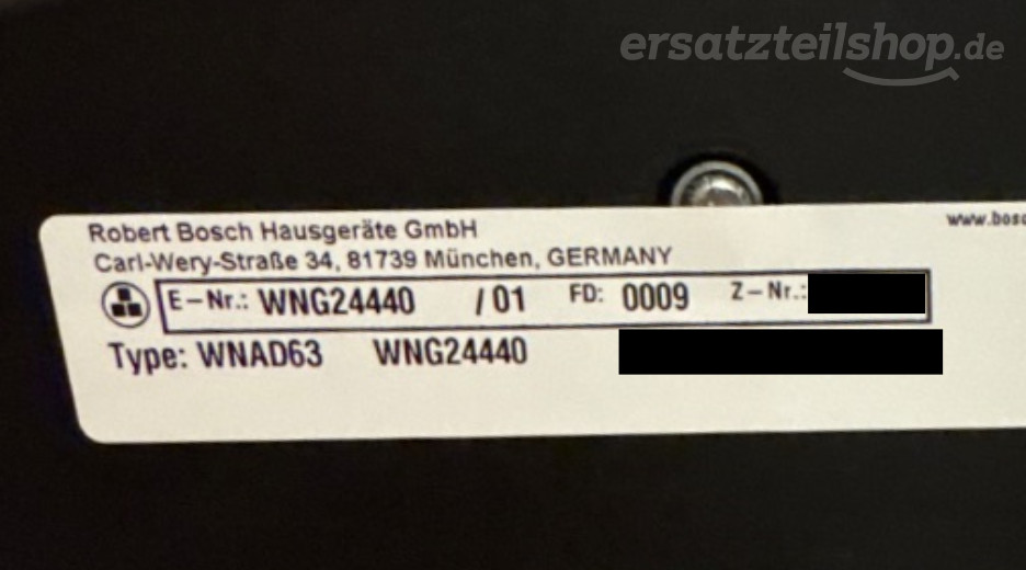 Typenschild Bosch WNG24440/01