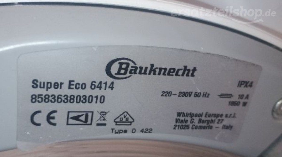 Bauknecht Waschmaschine Super Eco 6414 Fehler F08 www.ersatzteilshop.de