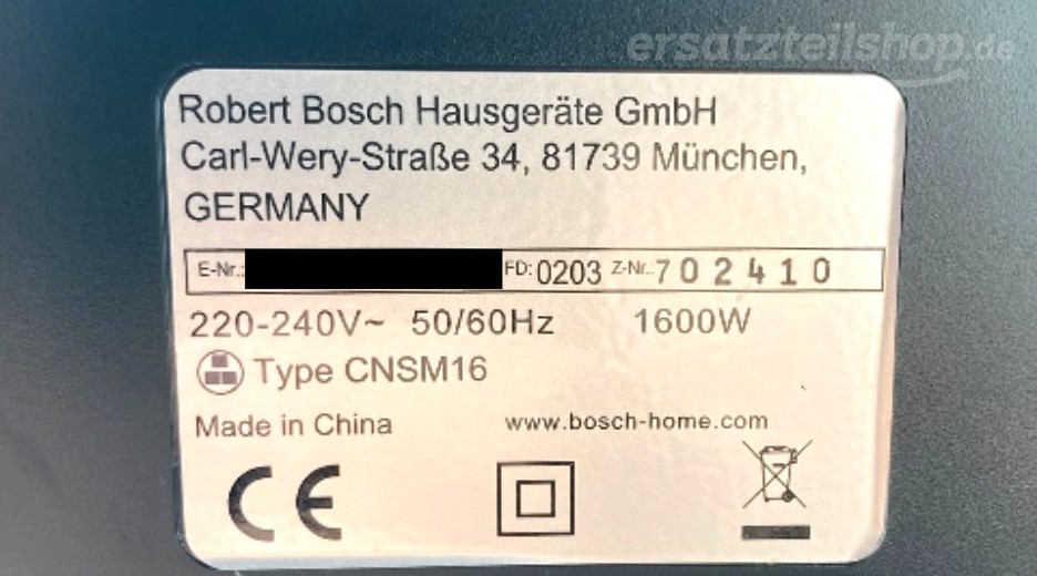Typenschild Bosch MMBH6P6BDE/01