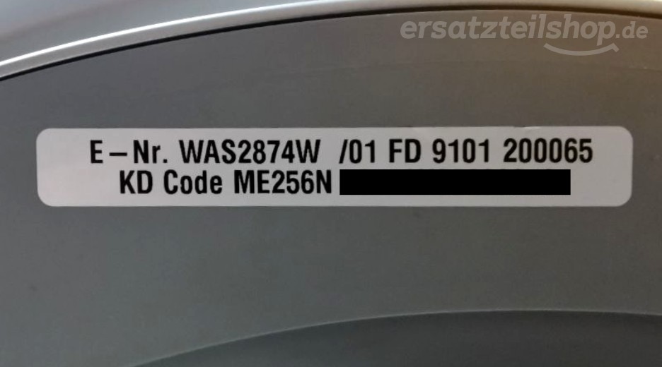 Typenschild Bosch WAS2874W/01