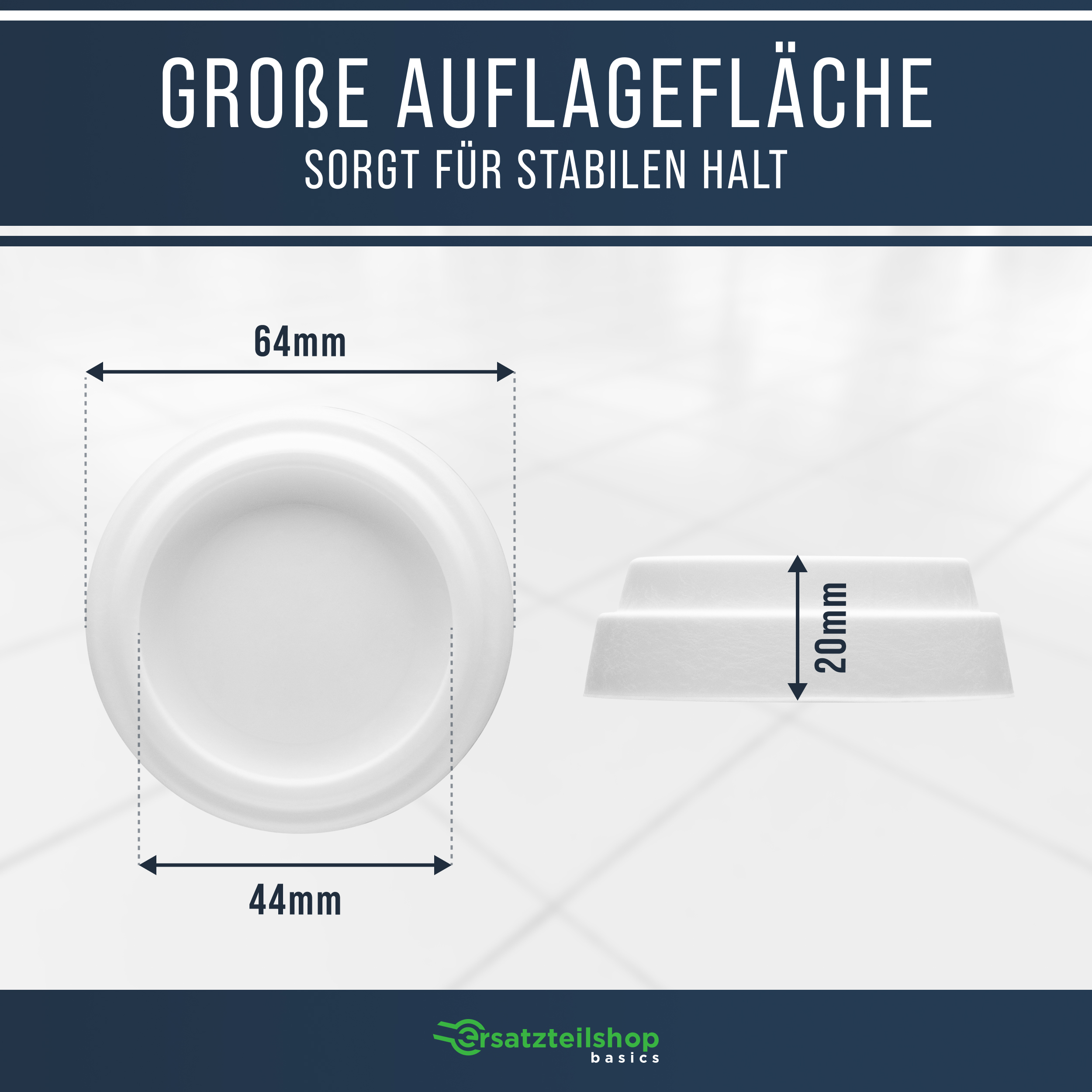 Schwingungsdämpfersatz rund universal für Waschmaschine Geschirrspüler 4Stk