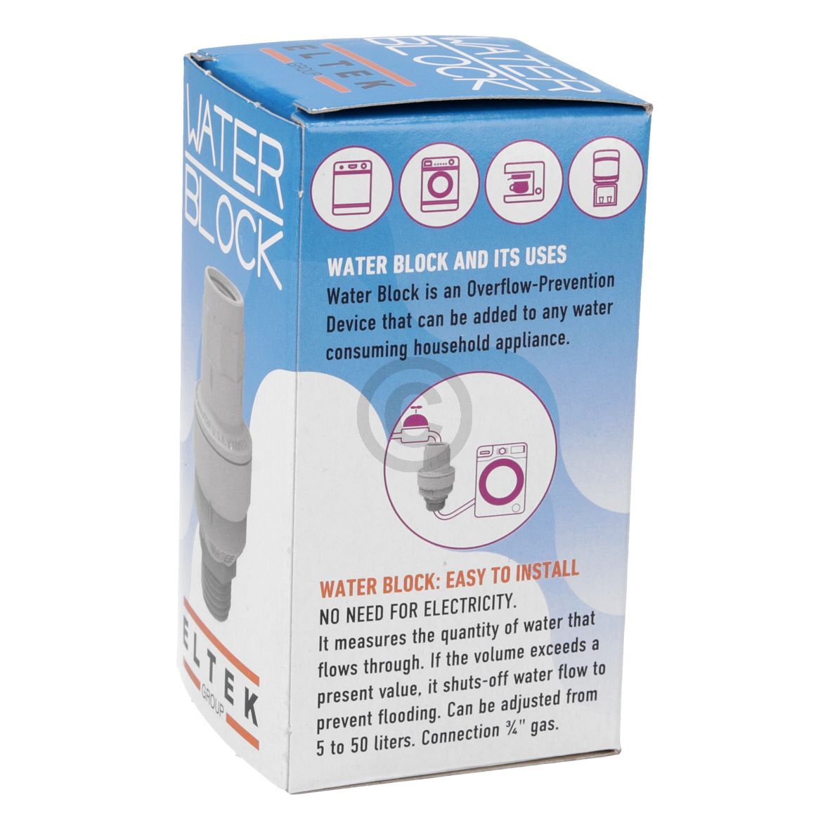 Sicherheitsventil WATERBLOCK 3/4" für Zulaufschlauch Waschmaschine Geschirrspüler