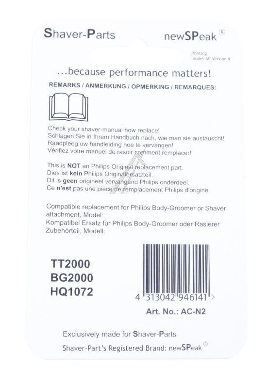 Scherkopf Newspeak für Rasierer Philips TT2000/43 Klingenblock, Scherfolie