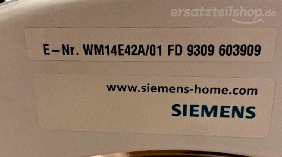 Typenschild Siemens WM14E42A/01