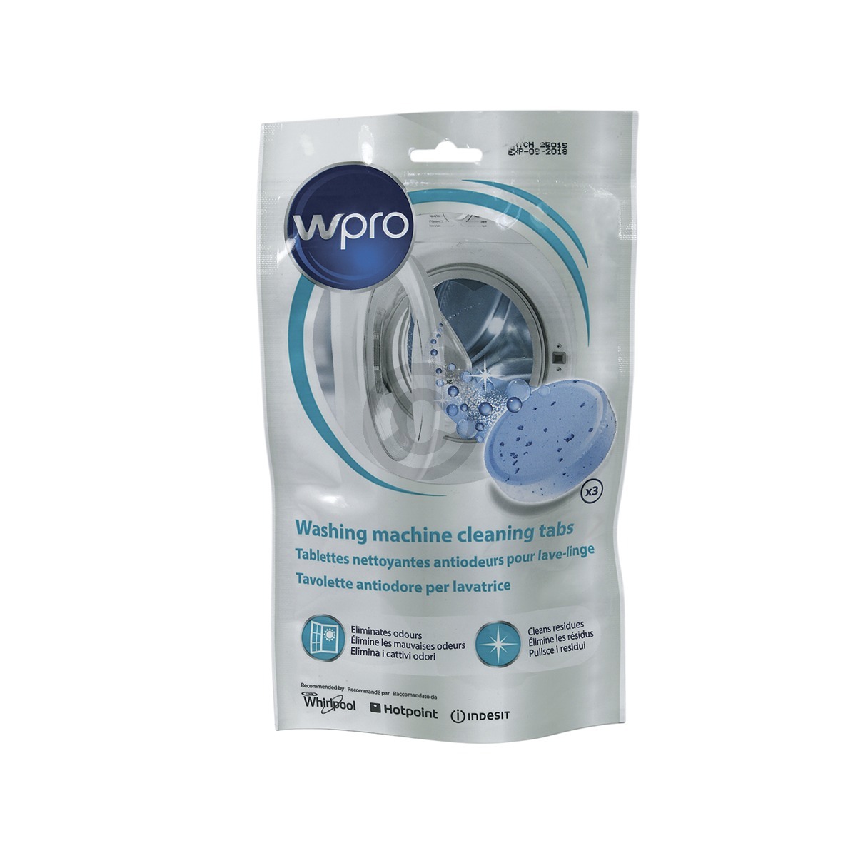 Geruchsentferner Wpro 484000008427 DAFR108 für Waschmaschine 3Tabs