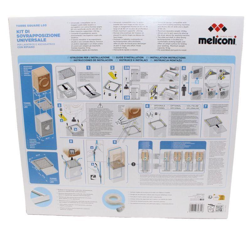 Torre Square L60 Zwischenbaurahmen mit Auszug für Waschmaschine Meliconi