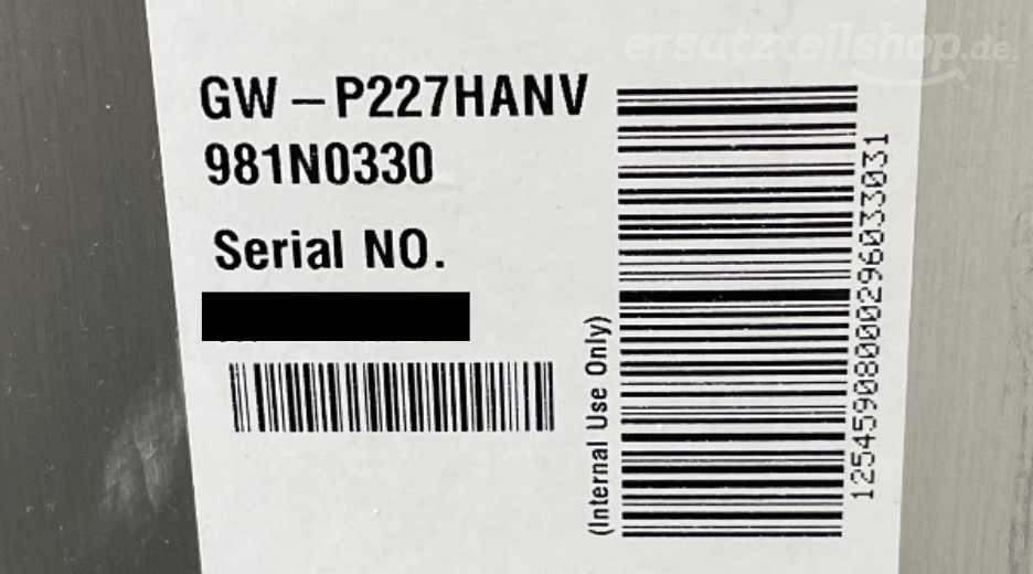 Typenschild LG GW-P227HANV.AAVQLGD GW-P227HANV.AAVQLGD