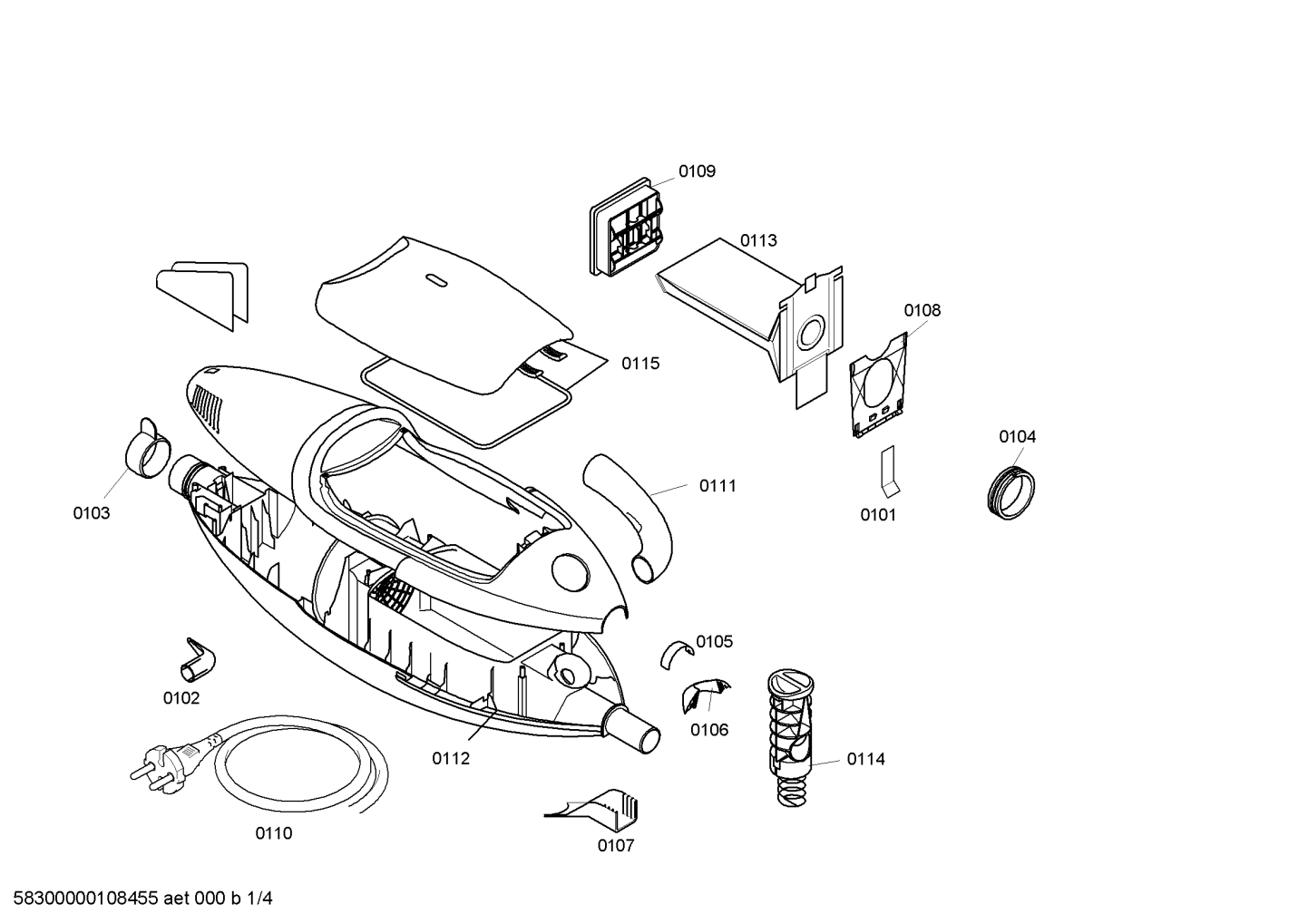 Ersatzteile_Converto_Family_26Pets_1400W_VR44A250_2F03_Bild_1