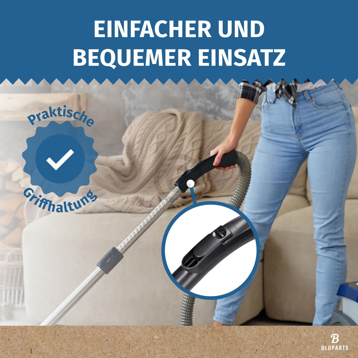 Handgriff für Saugschlauch passend für Miele 9442601 35mm Rohr-Ø an Staubsauger