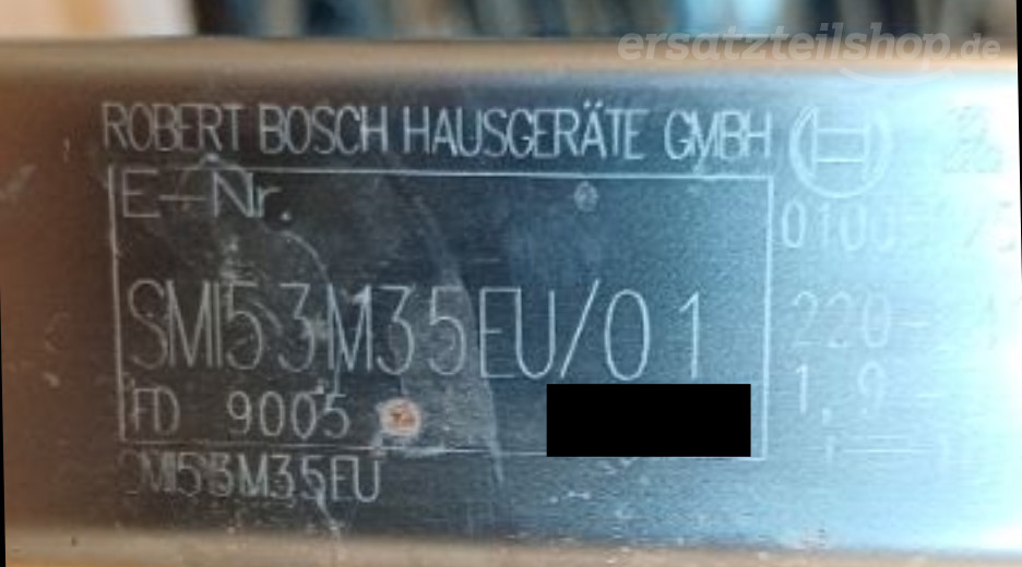 Typenschild Bosch SMI53M35EU/01