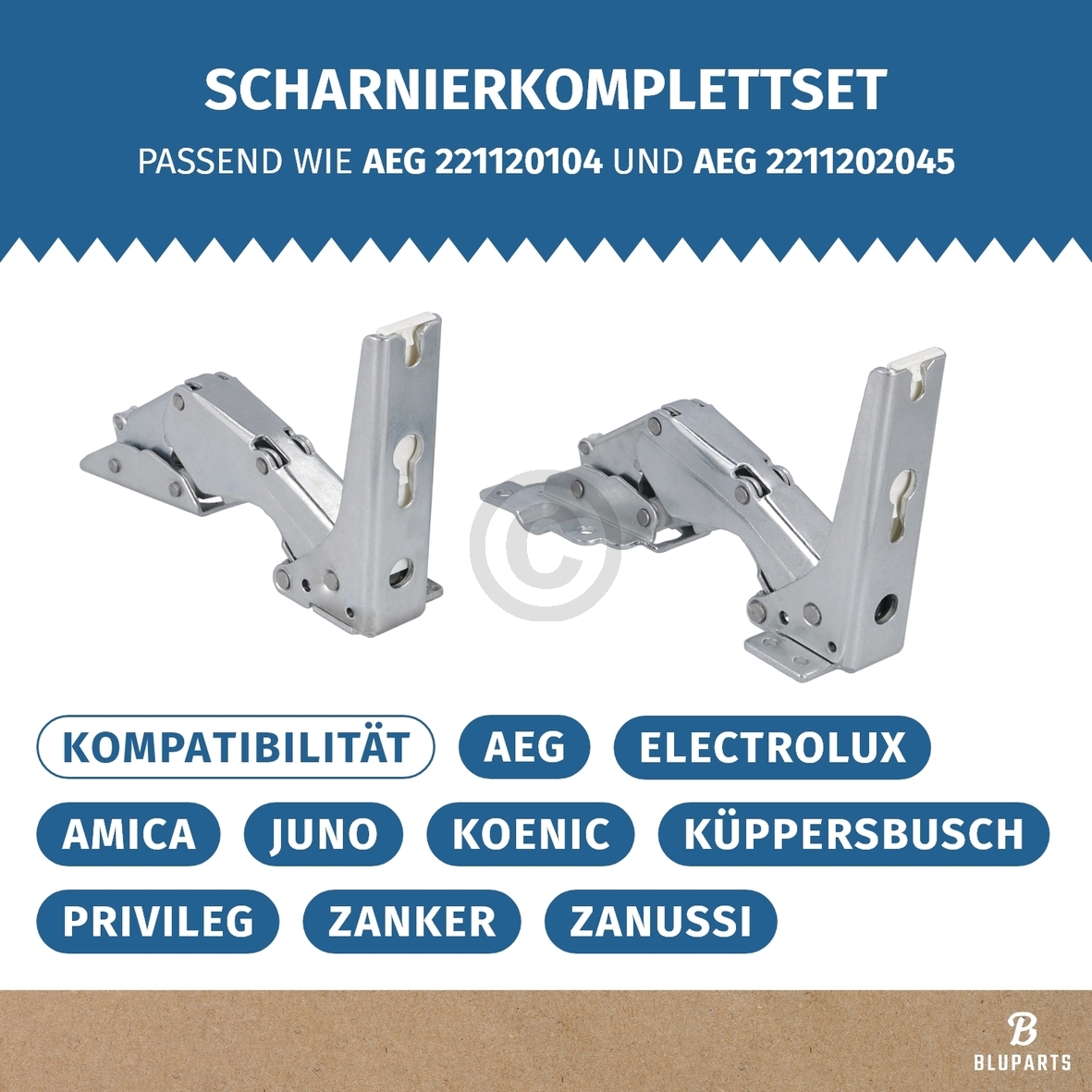 Türscharnier Set oben unten wie AEG 4055504197 für Kühlschrank
