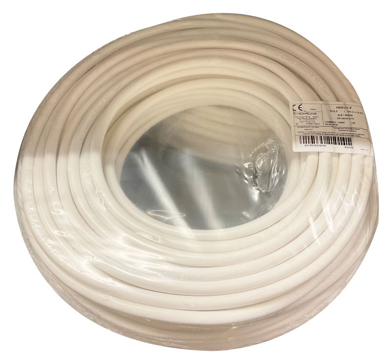 Herdanschlusskabel 5x2,5mm² Jäger Direkt 31550002 50m Ring weiß