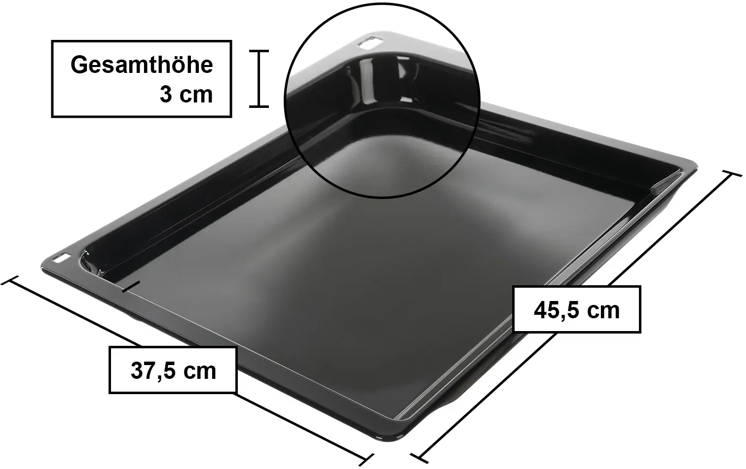 Emailliertes Backblech für Bosch-Backofen 11029050 455x375x30mm