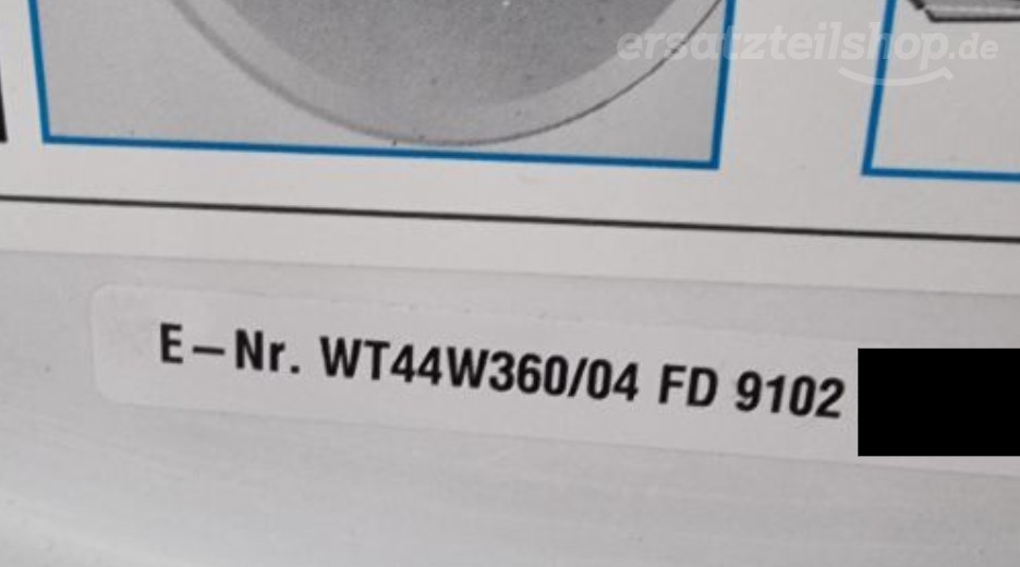 Typenschild Siemens WT44W360/04