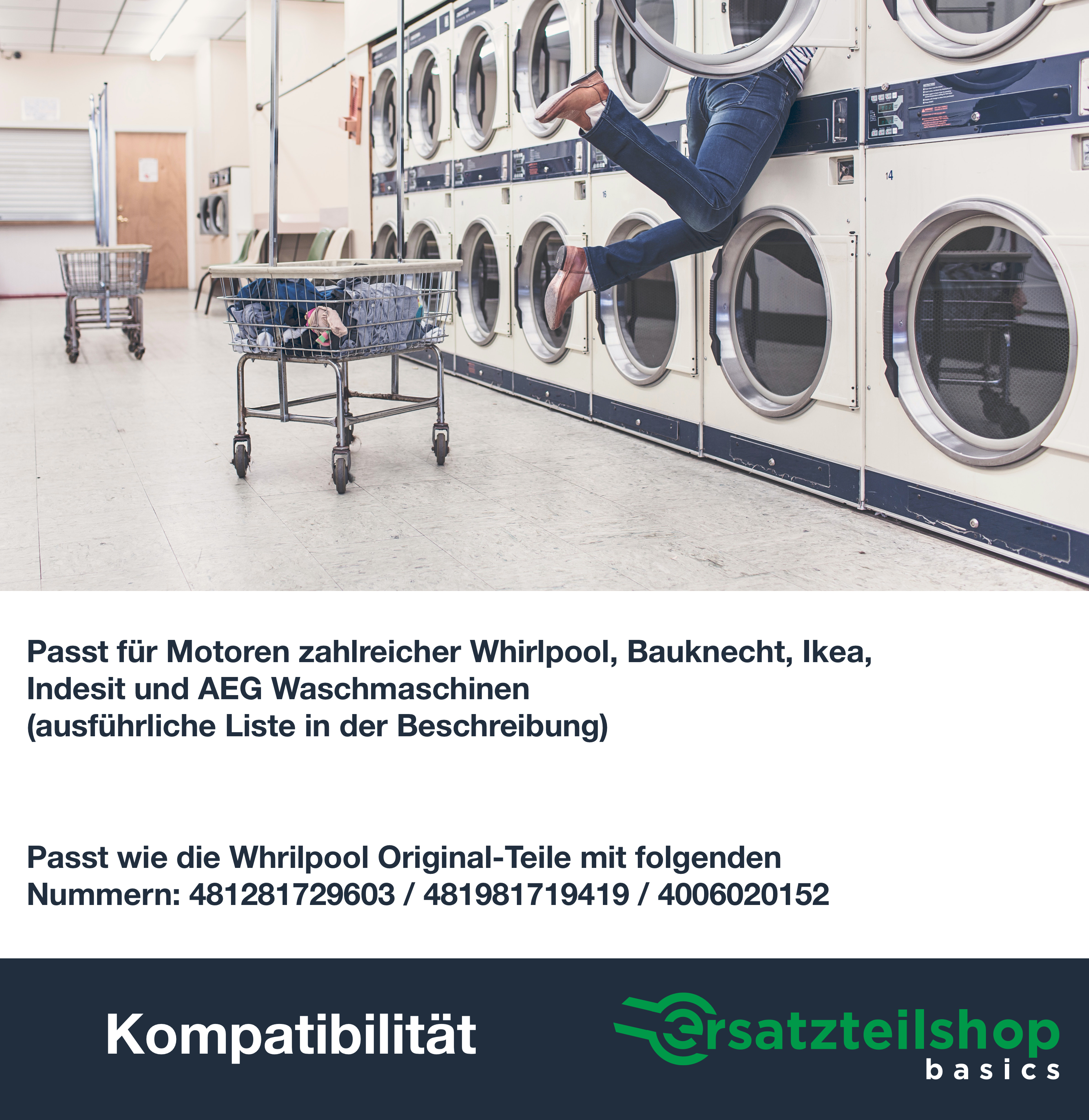 ersatzteilshop basics Motorkohlen [2er Set] für Waschmaschinen/Trockner von Bauknecht, Whirlpool 