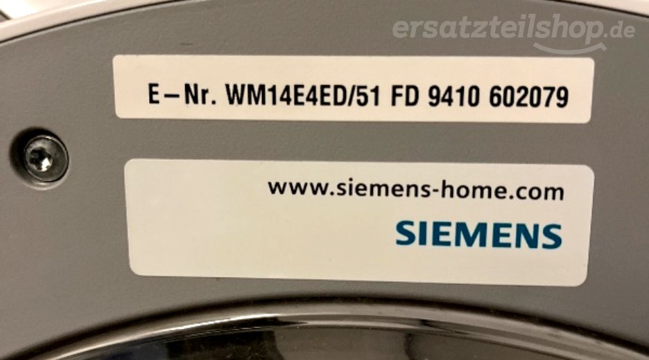 Typenschild Siemens WM14E4ED/51