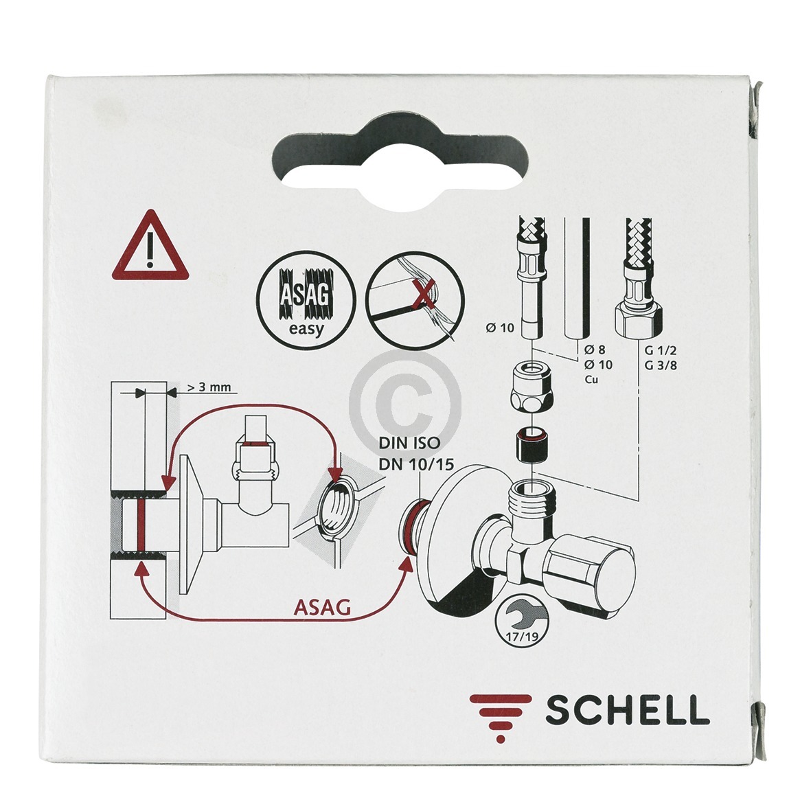 Eckventil 1/2"x10mm selbstdichtend für Armatur