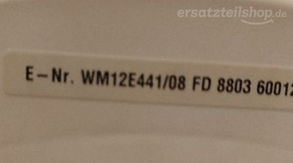 Typenschild Siemens E 12-44 WM12E441/08